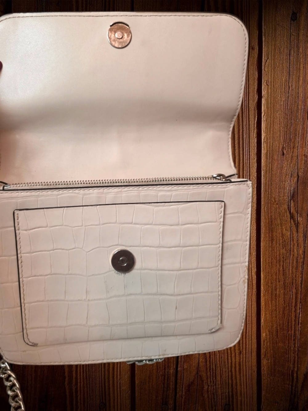 Kate Spade Shoulder Bag Croc-Embossed Chain-Cream $13 GOOD - Picture 2 of 15